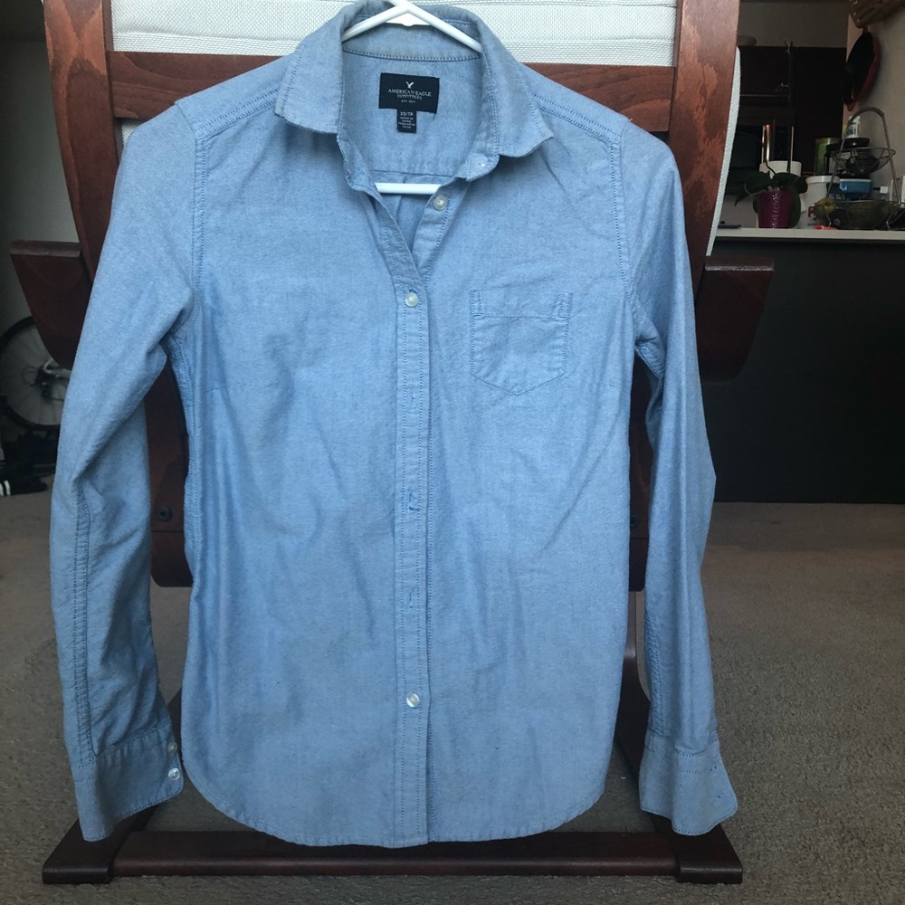 American Eagle denim button down shirt